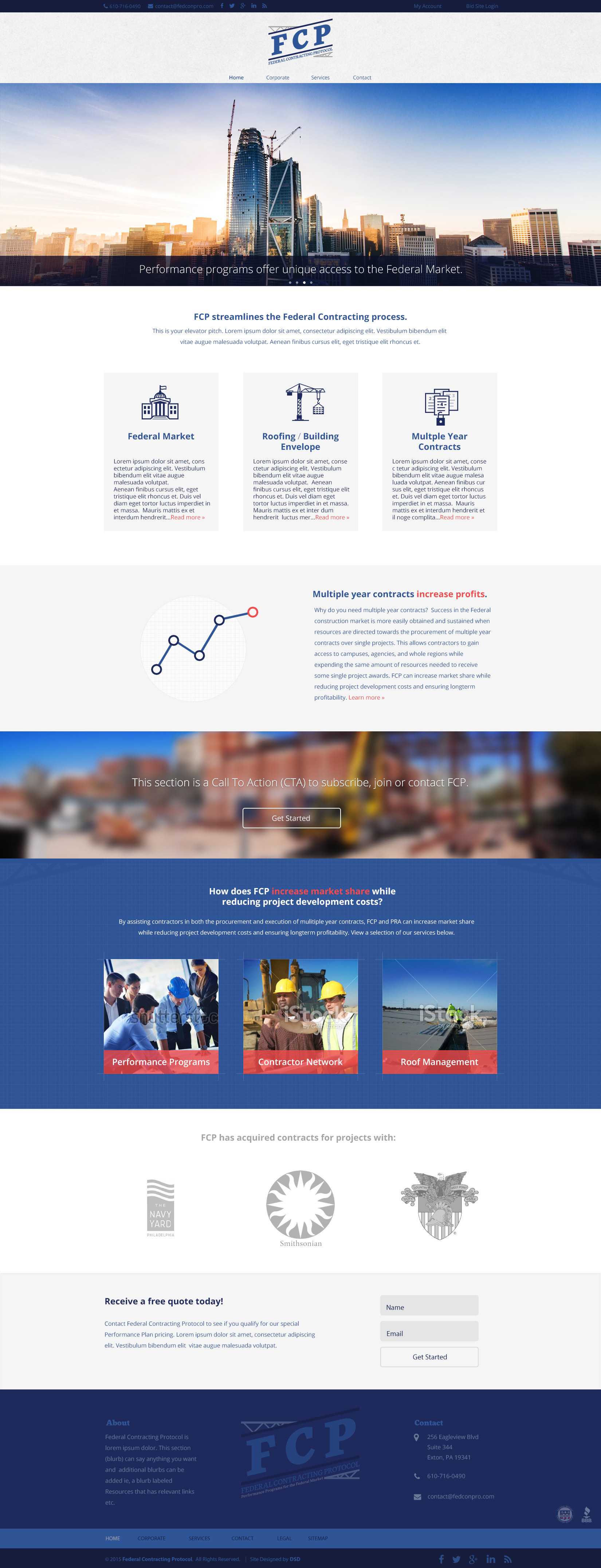 Government Contracting / Construction • Website Mock Up