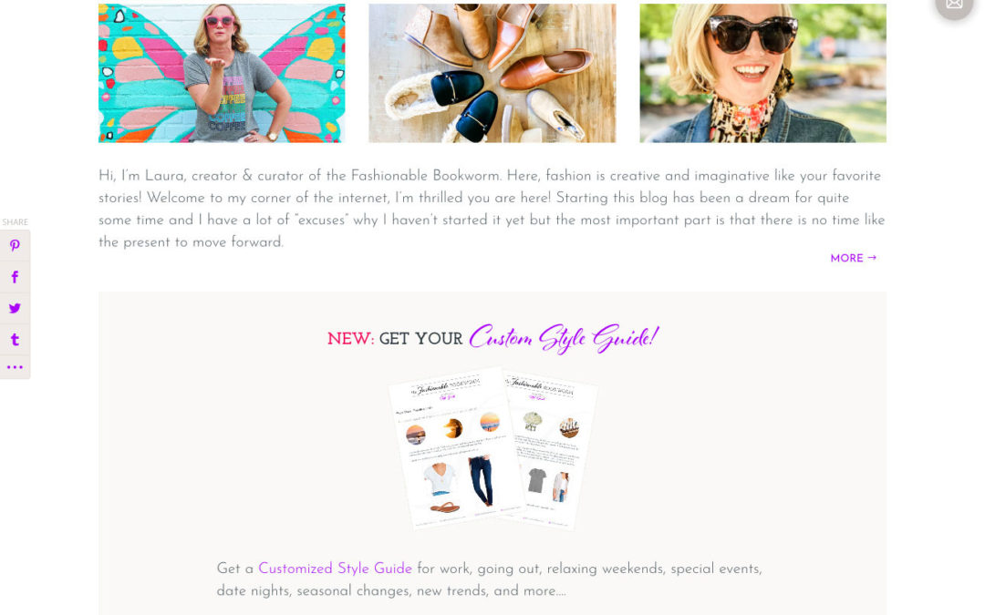 The Fashionable Bookworm • Custom WordPress Website – Lifestyle & Fashion Blog