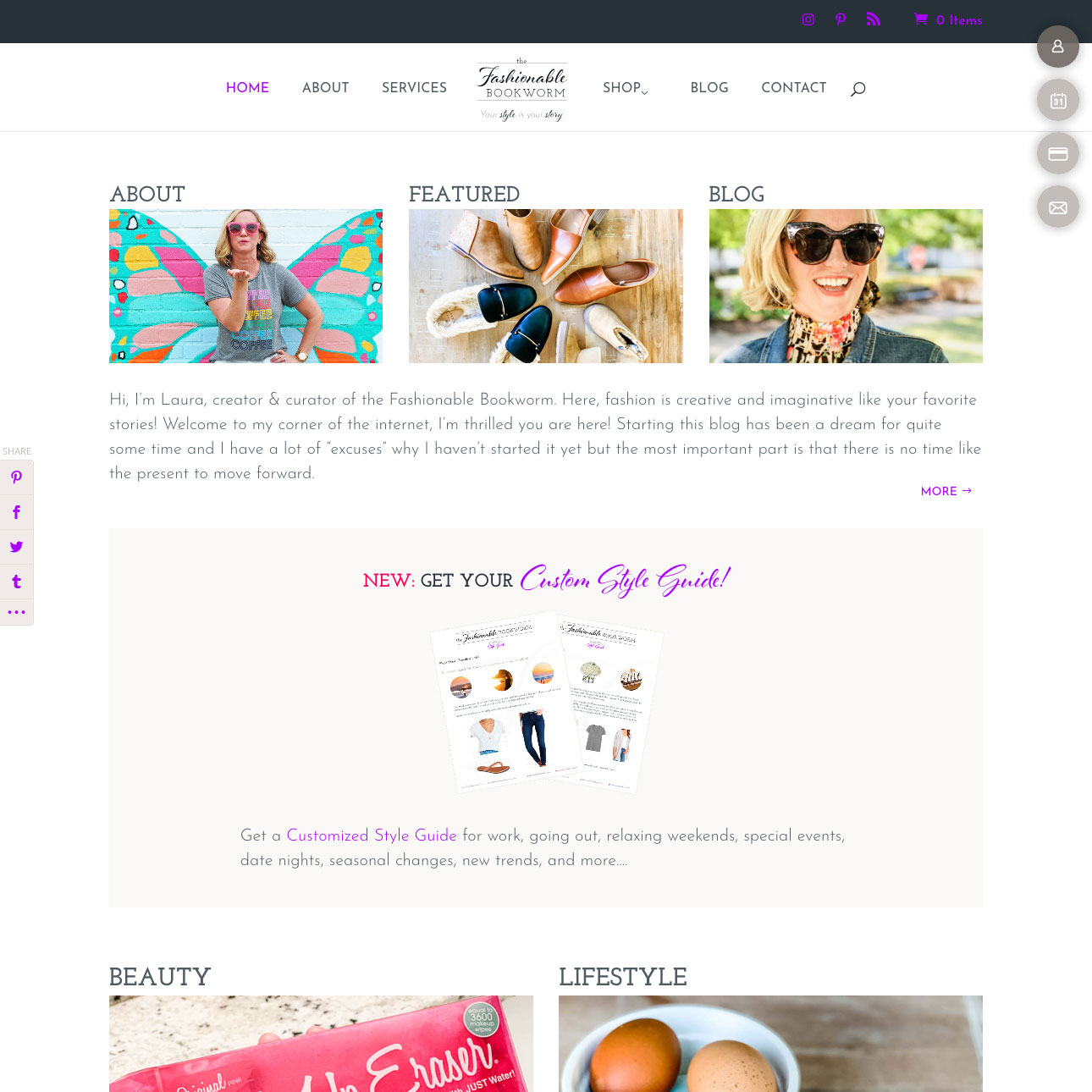 The Fashionable Bookworm • Custom WordPress Website – Lifestyle & Fashion Blog