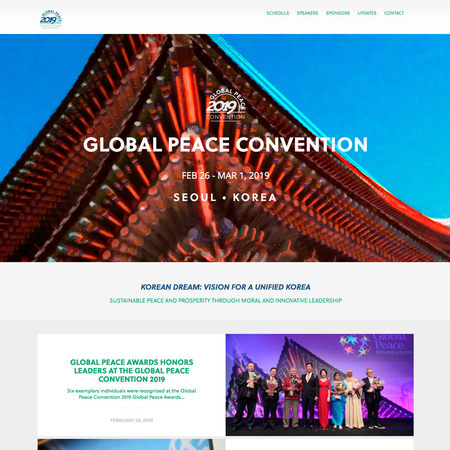 Global Peace Convention • Website Design