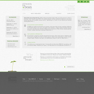 Green Bean Accounting Services, LLC • Web Site Creation